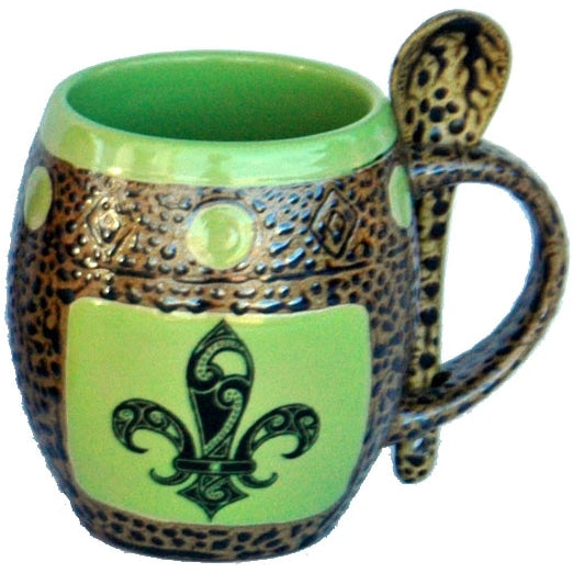 Fleur De Lis Mug with Spoon