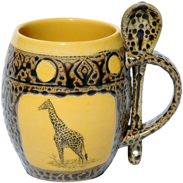 Giraffe Mugs with Spoons Box Set