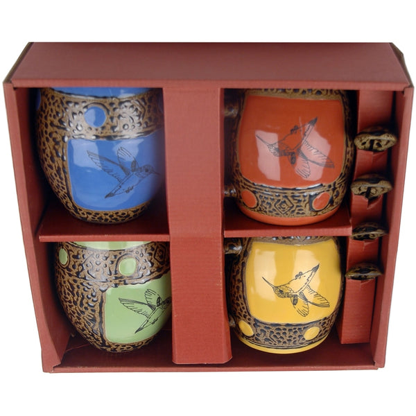 Hummingbird Mugs with Spoons Box Set