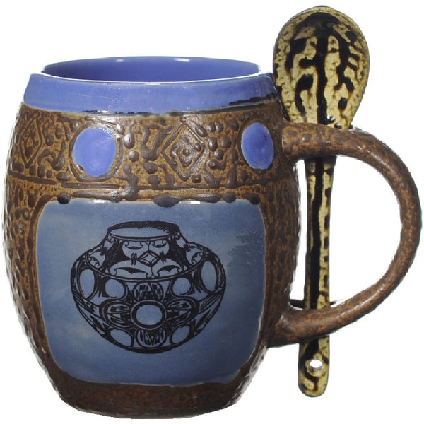 Indian Pots Mugs with Spoons Box Set