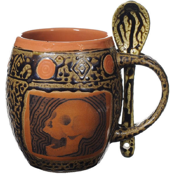 Laughing Skull Mug with Spoon