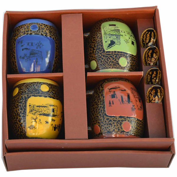 Ruins Mugs with Spoons Box Set