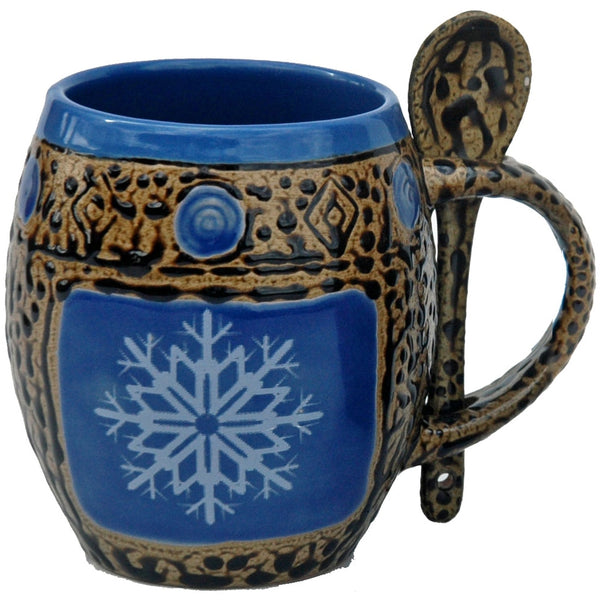 Snowflake Mugs with Spoons Box Set