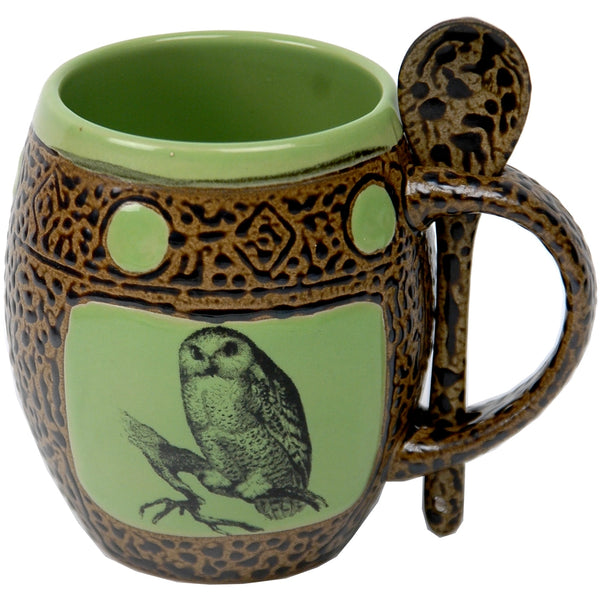 Snowy Owl Mug with Spoon