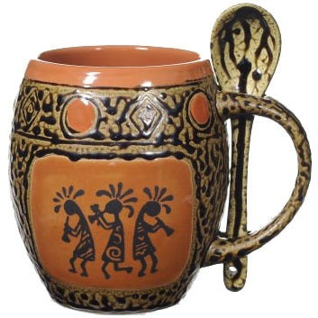 Trio Kokopelli Mug with Spoon