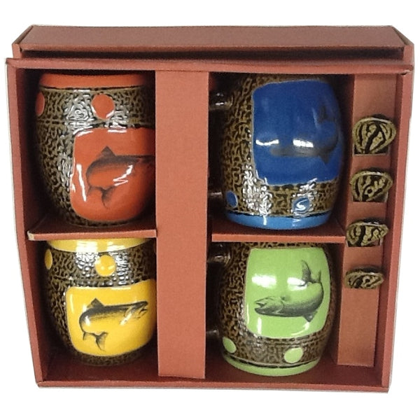 Trout Mugs with Spoons Box Set