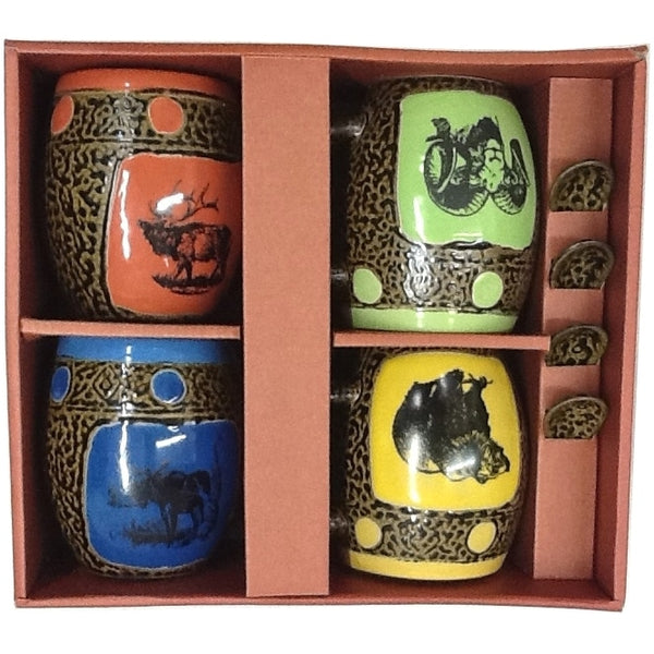 Wildlife 1 Mugs with Spoons Box Set