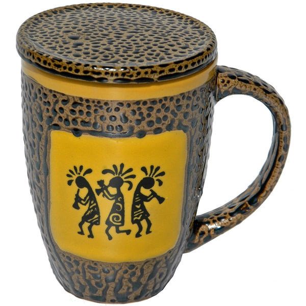 Trio Kokopelli Mugs with Lids Box Set