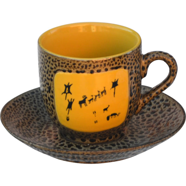 Petroglyph #1 Cup with Saucer