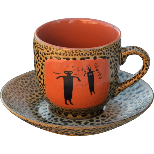 Petroglyph #4 Cup with Saucer