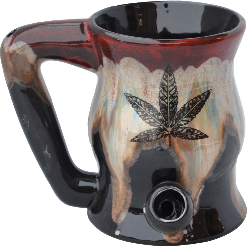 Five Point Marijuana Leaf Bake and Wake Mug