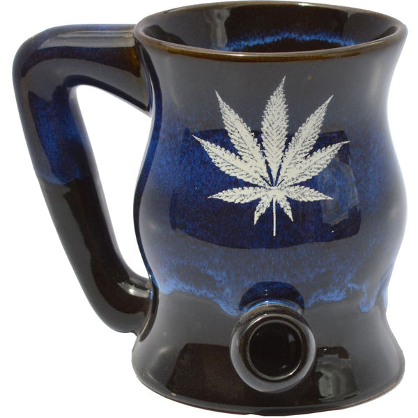 White Marijuana Leaf Bake and Wake Mug