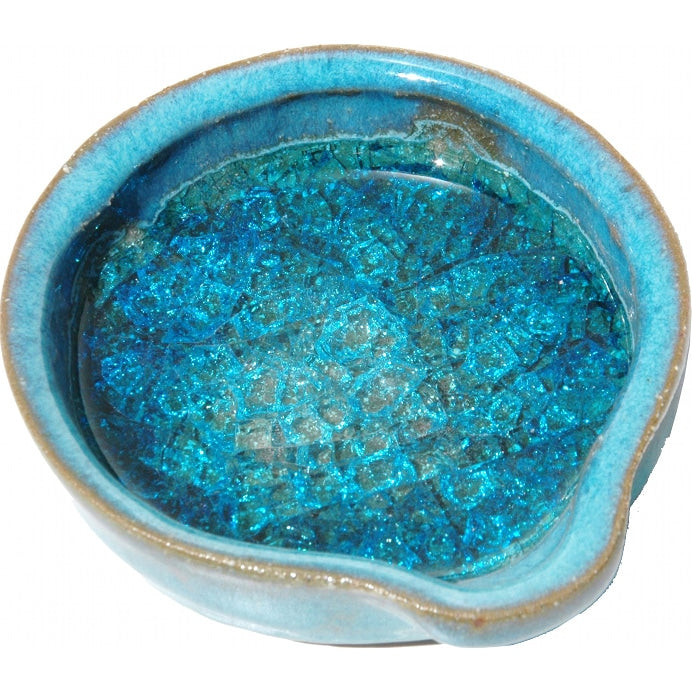 A Non-Pattern Glazed Fused Glass Ladle Holder