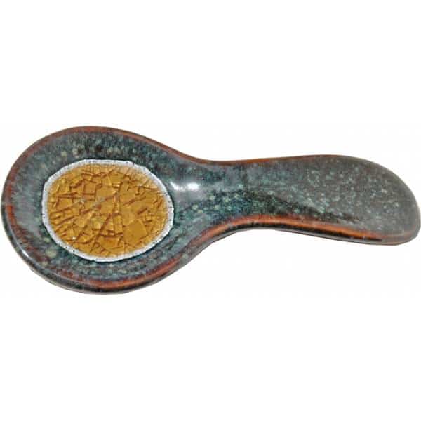 A Non-Pattern Glazed Fused Glass Spoon Rest