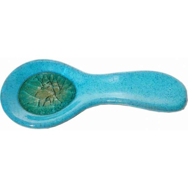 A Non-Pattern Glazed Fused Glass Spoon Rest