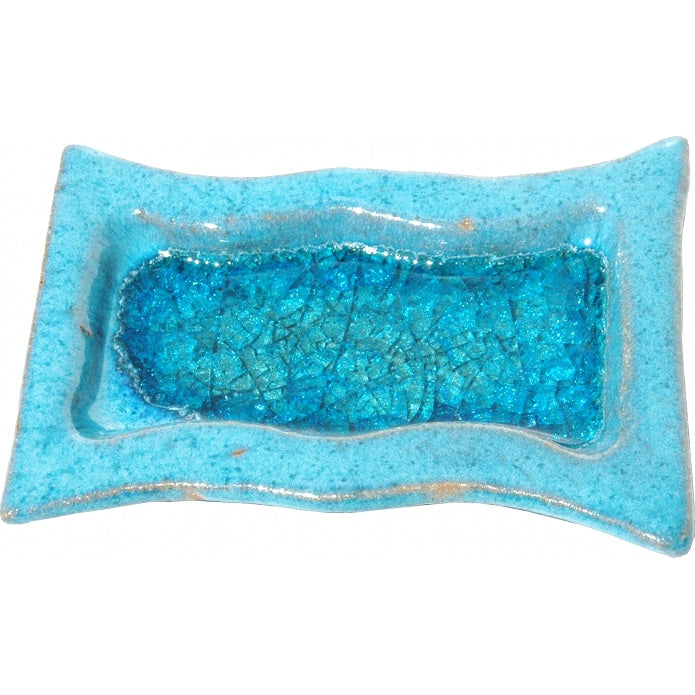 A Non-Pattern Glazed Fused Glass Wave Tray