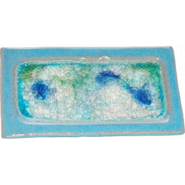 A Non-Pattern Glazed Fused Glass Rectangular Tray