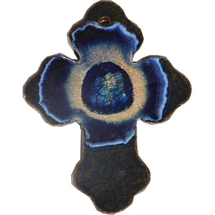 A Non-Pattern Glazed Fused Glass Cross