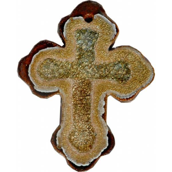 A Non-Pattern Glazed Fused Glass Cross