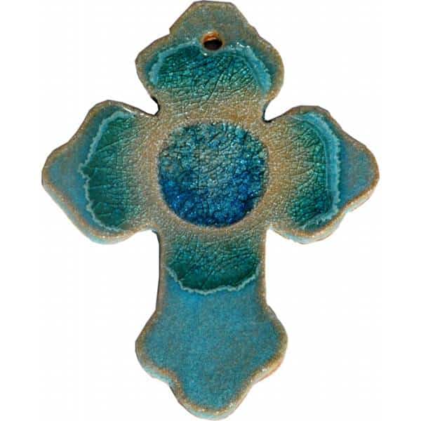 A Non-Pattern Glazed Fused Glass Cross