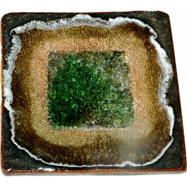 A Non-Pattern Glazed Fused Glass Coaster