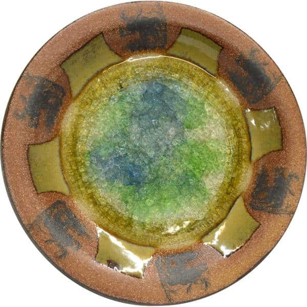 Moose #1 Fused Glass Small Round Platter