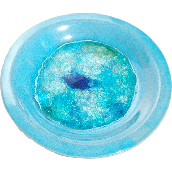 A Non-Pattern Glazed Fused Glass Small Round Platter
