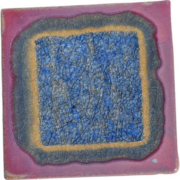 A Non-Pattern Glazed Fused Glass Square Salad Plate