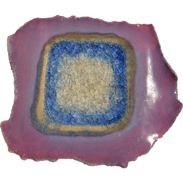 A Non-Pattern Glazed Fused Glass Medium Abstract Tray