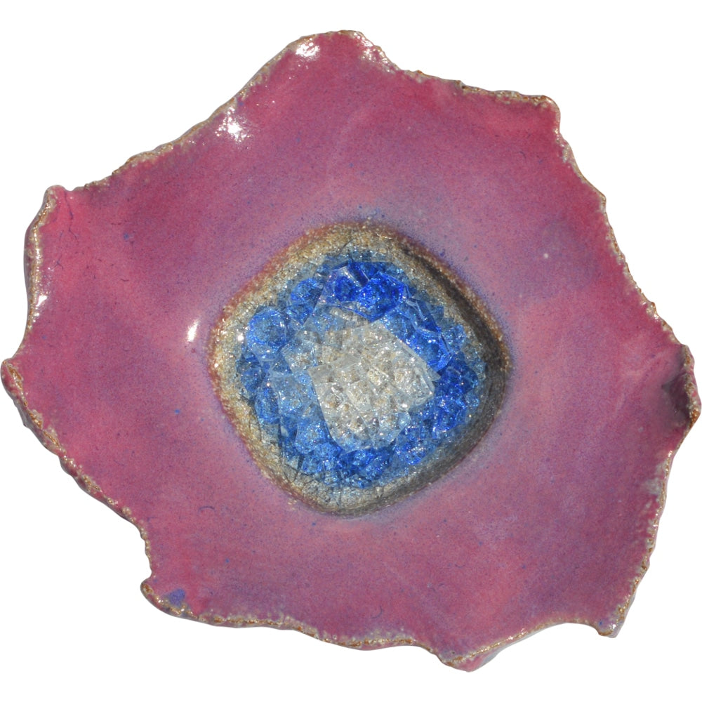 A Non-Pattern Glazed Fused Glass Small Abstract Tray