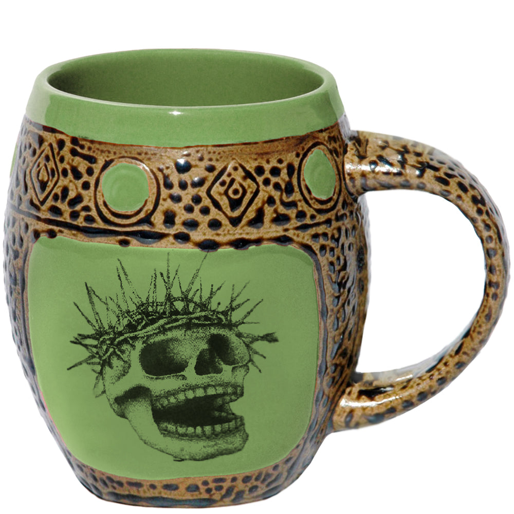 Skull Crown Of Thorns Green